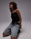 [Tommy Jeans] Tommy Jeans sheer crop top in black XS Black