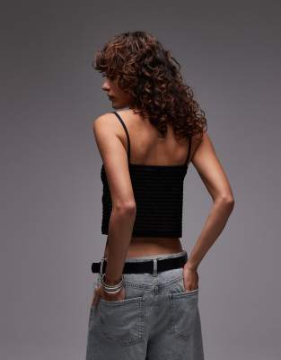 Tommy Jeans Sheer Crop Top In Black