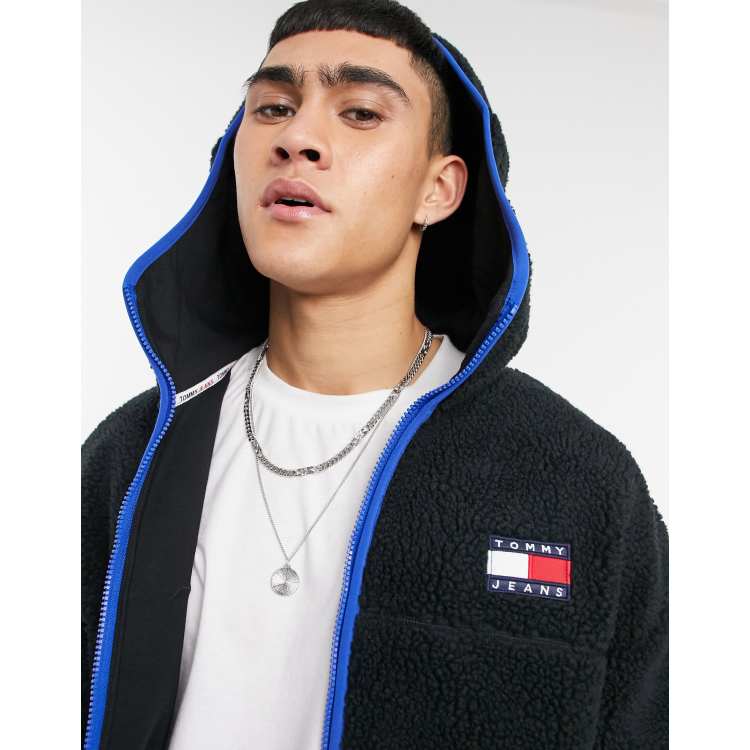 Tommy jeans hooded sherpa parka sale