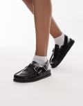 [Tommy Jeans] Tommy Jeans shiny leather mules in black 40 BLACK