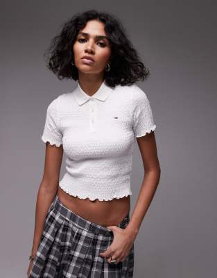 Tommy Jeans Shirred Polo Top