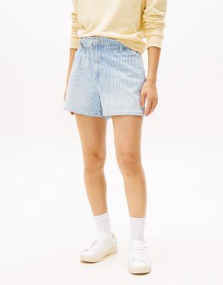 Tommy Jeans - Short à taille haute froncée - Multicolore-Bleu