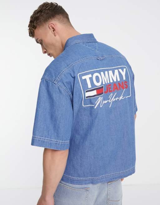 Tommy jeans short on sale sleeve shirt