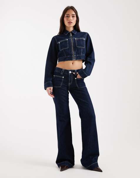 Tommy Jeans - Sia - Jean bootcut d'ensemble à taille basse - Bleu foncé délavé - view 1