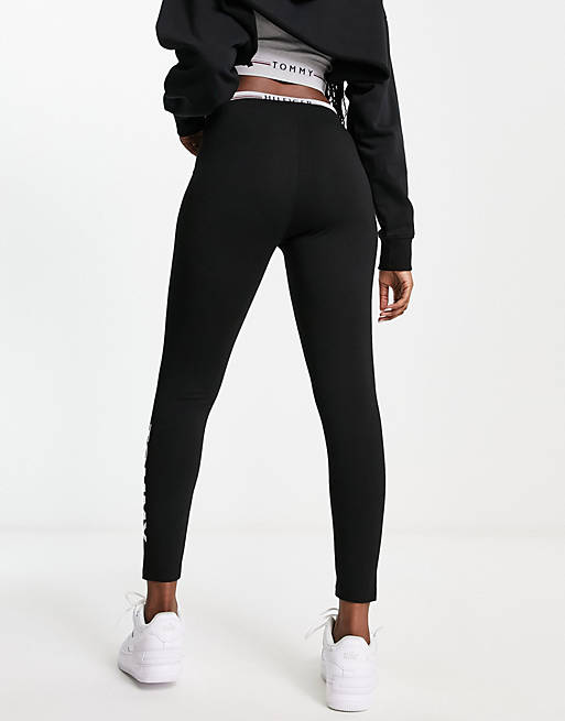 Tommy Jeans side logo leggings in black | ASOS