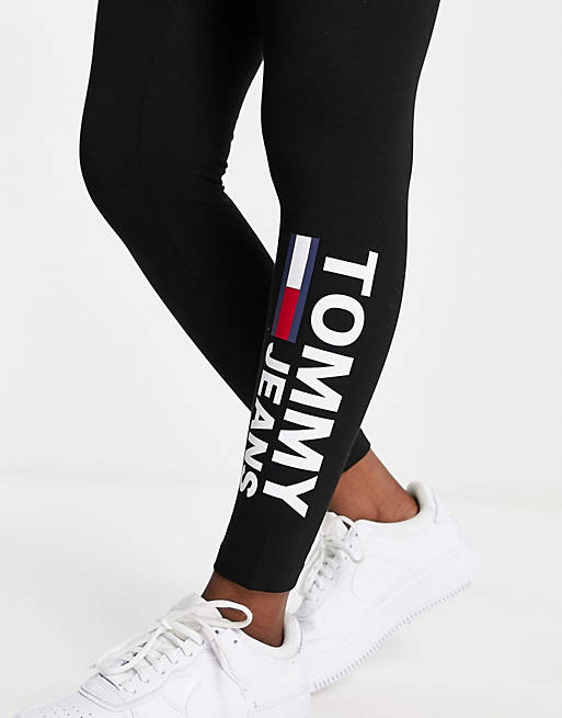 ASOS leggings Jeans in Tommy logo black | side