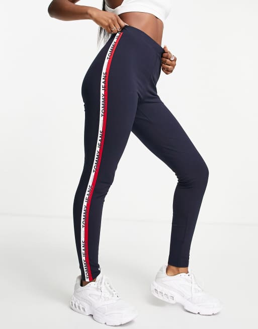 Tommy Hilfiger Sport stripe leggings in navy -set