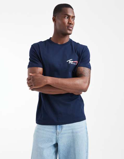 Tommy Jeans sign logo slim fit T-shirt in navy - view 1