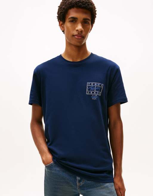 Tommy Jeans Signature back logo crew neck t-shirt in dark blue