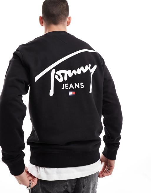  Tommy Jeans signature back print logo sweatshirt in black