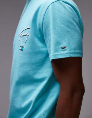 Tommy Jeans Signature Back Print T-shirt In Green