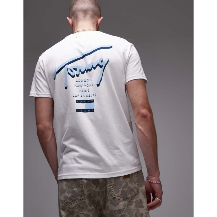 Tommy Jeans signature back print t-shirt in white | ASOS