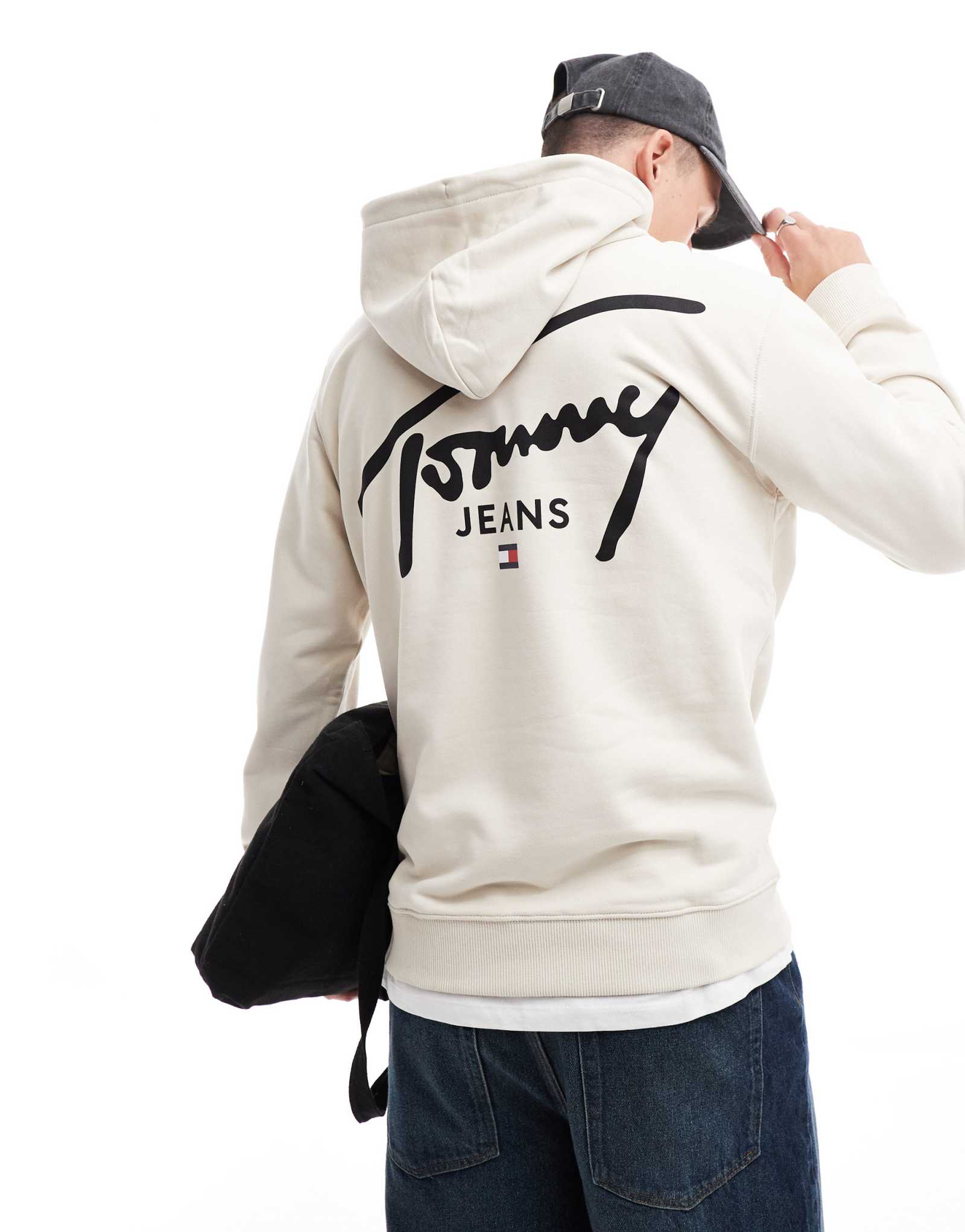 Толстовка с фирменным логотипом Tommy Jeans backprint белого цвета