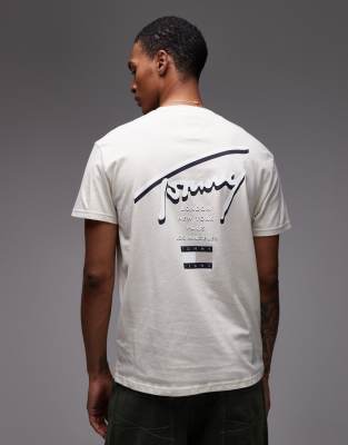 Tommy Jeans signature backprint t-shirt in beige-Neutral