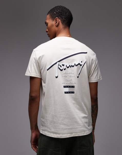 Tommy Jeans signature backprint t-shirt in beige - view 1