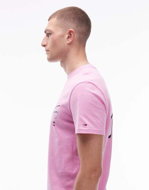 Tommy Jeans signature backprint T-shirt in pink, 4 of 5