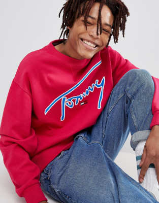 tommy jeans signature pullover hoodie