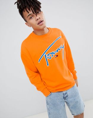 tommy jeans orange sweatshirt