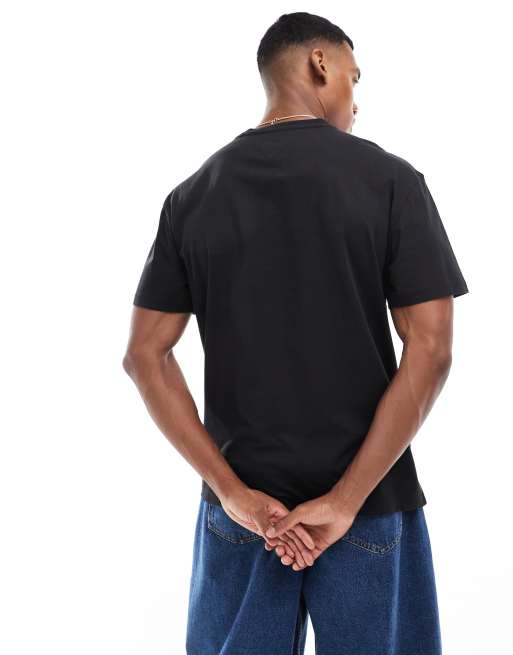 Tommy Jeans Signature Logo Crew Neck T-Shirt in Black, 4 of 4