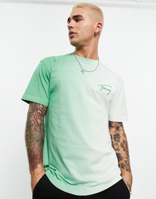 Tommy Jeans signature logo ombre t-shirt in green - ASOS Price Checker