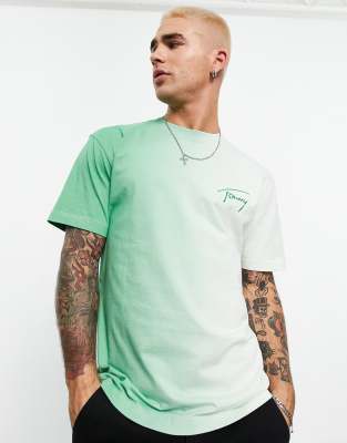 Tommy Jeans signature logo ombre t-shirt in green - ASOS Price Checker