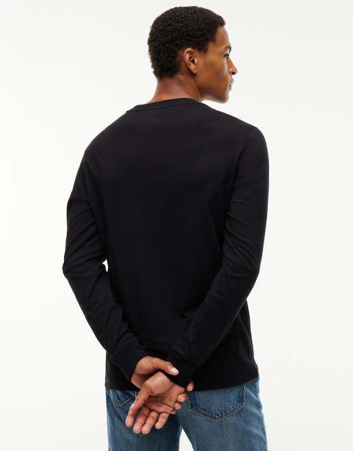 Tommy Jeans Signature-Logo Slim Langarm-T-Shirt in Schwarz, 4 von 6