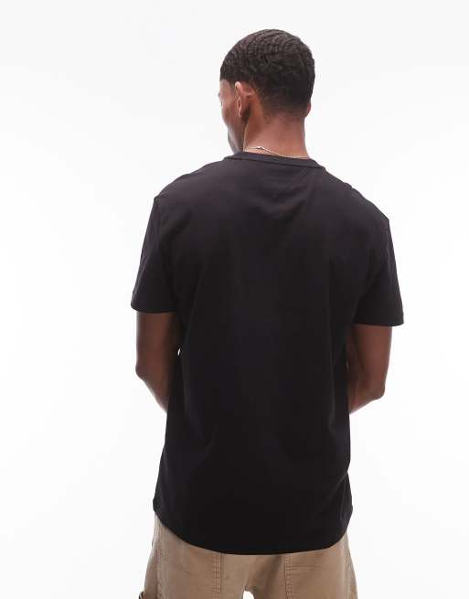 Tommy Jeans signature logo t-shirt in black and blue, 2 of 4