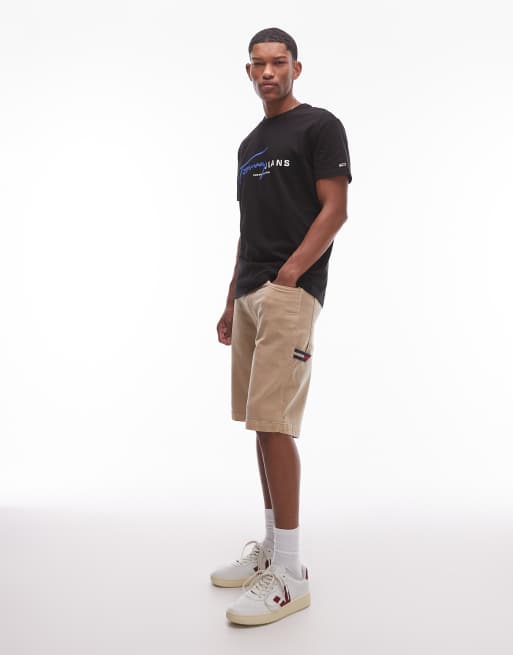 Tommy Jeans signature logo t-shirt in black and blue, 4 of 4