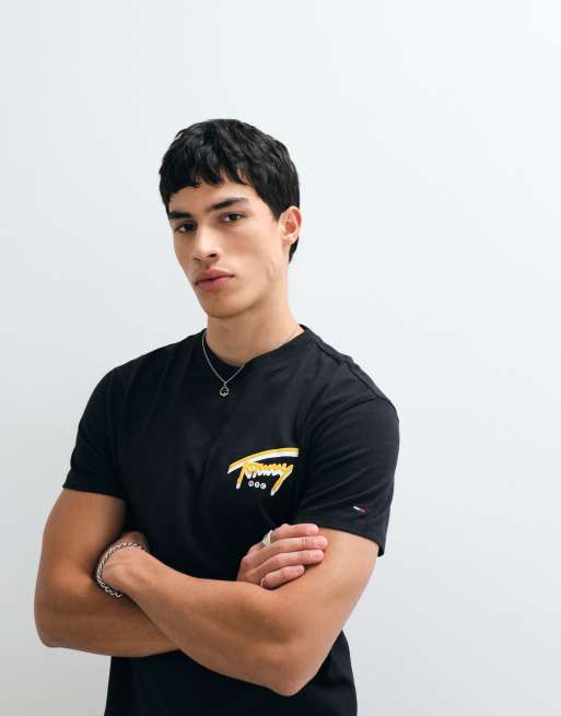 Tommy Jeans signature logo T-shirt in black, 3 of 5