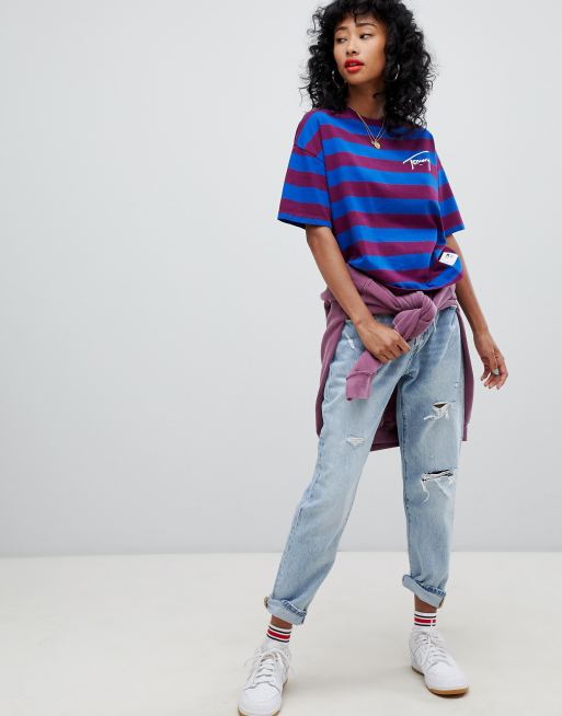 Tommy signature best sale stripe tee