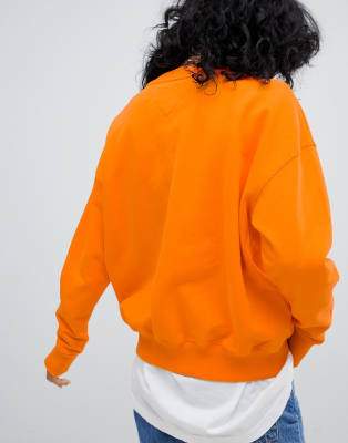 tommy jeans signature sweatshirt orange