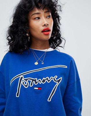 tommy blue sweater