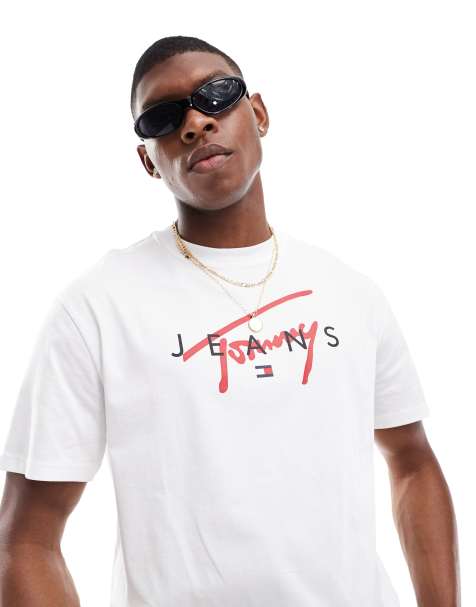 Tommy Jeans signature twist logo t-shirt in white