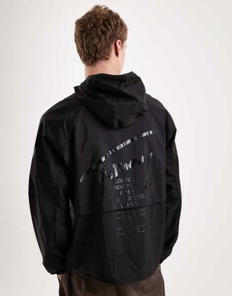 Tommy Jeans signature windbreaker jacket in black - view 1
