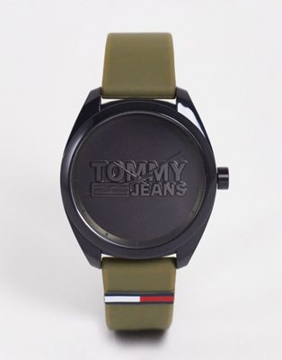 Tommy Jeans silicone watch in khaki 1791930