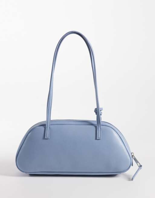 Tommy Jeans silver bold logo shoulder bag in baby blue, 3 of 4