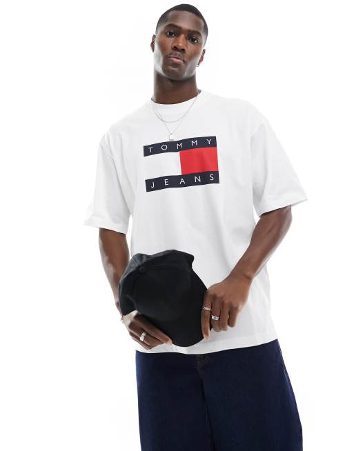 Tommy Jeans skate flag t-shirt in white