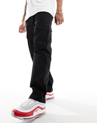 Tommy Jeans skater cargo canvas trousers in black