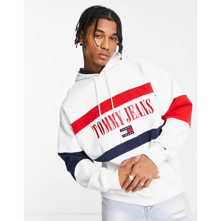 Tommy jeans white hoodie cheap