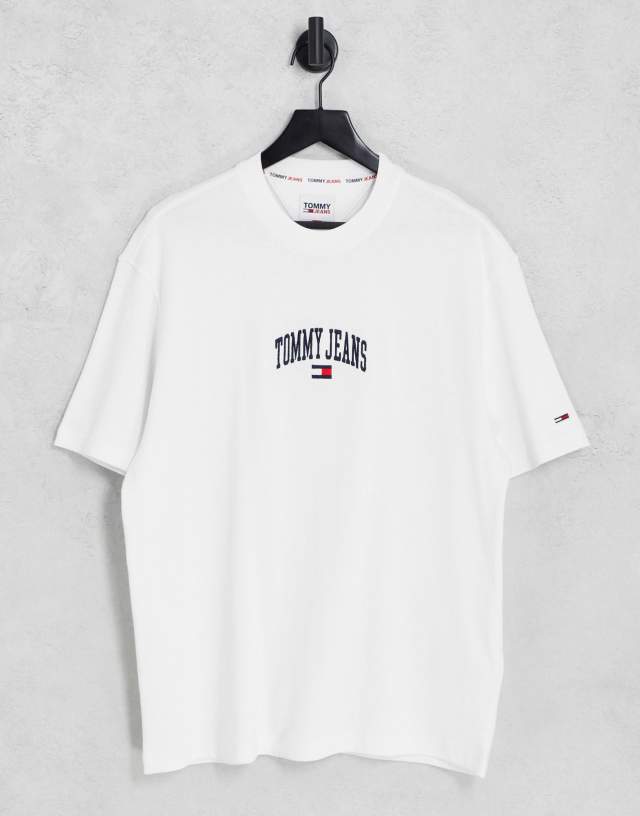 Tommy Jeans skater fit collegiate logo t-shirt in white