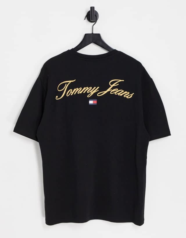 Tommy Jeans skater fit modern prep back logo T-shirt in black