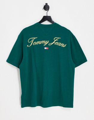 Tommy Jeans skater fit modern prep back logo t-shirt in dark green