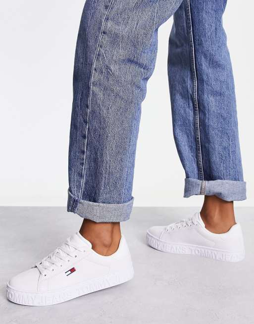Tommy Jeans – Skórzane sneakersy w białym kolorze, 3 z 4
