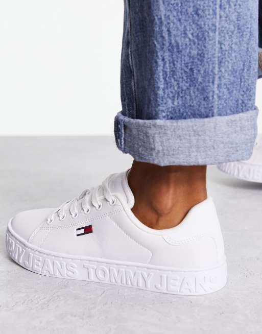Tommy Jeans – Skórzane sneakersy w białym kolorze, 4 z 4