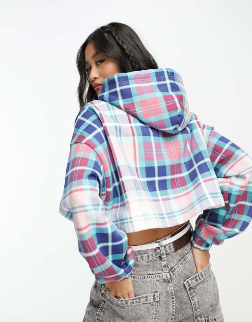 Tommy Jeans – Skotskrutig, kort huvtröja med logga, 2 av 4