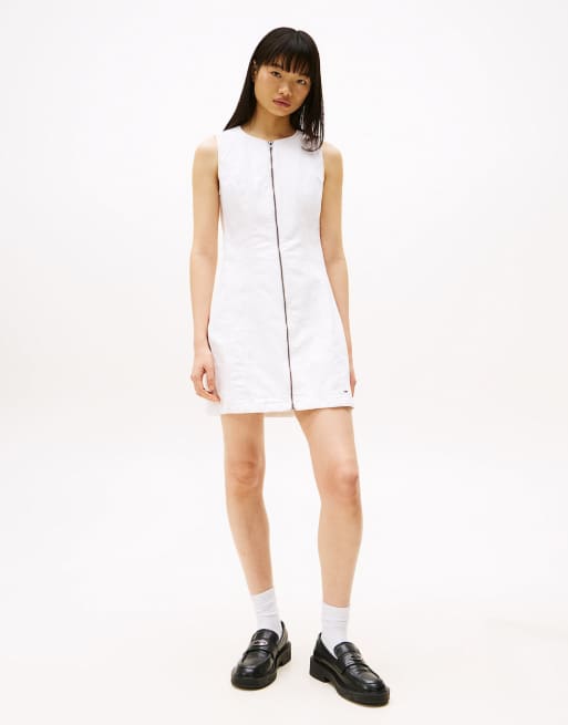 Tommy Jeans sleeveless slim dress in White