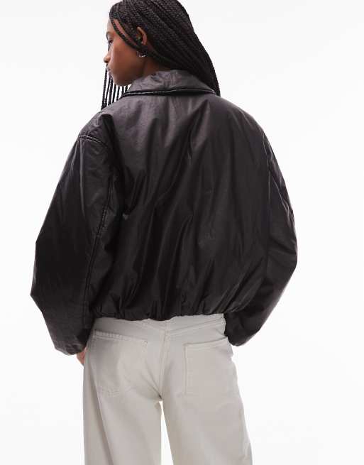 Tommy Jeans slick look bomber jacket in black, 4 of 4