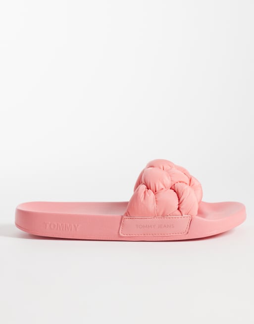 Tommy Jeans – Slider in Rosa mit Flechtdesign, 2 von 4
