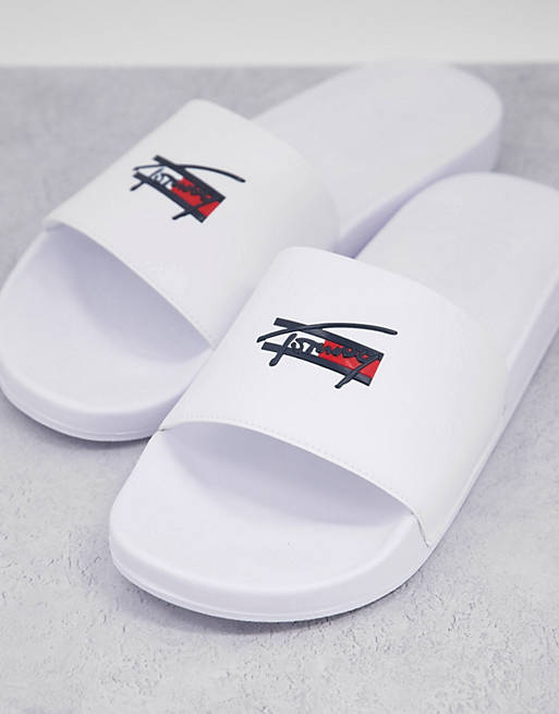 Tommy Jeans slider with signature logo in white