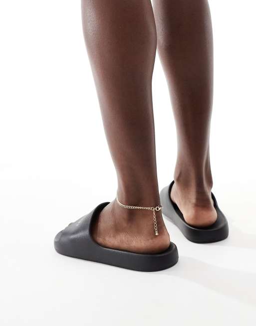 Tommy Jeans - Sliders da piscina in similpelle PU nere con stampa, 2 di 4